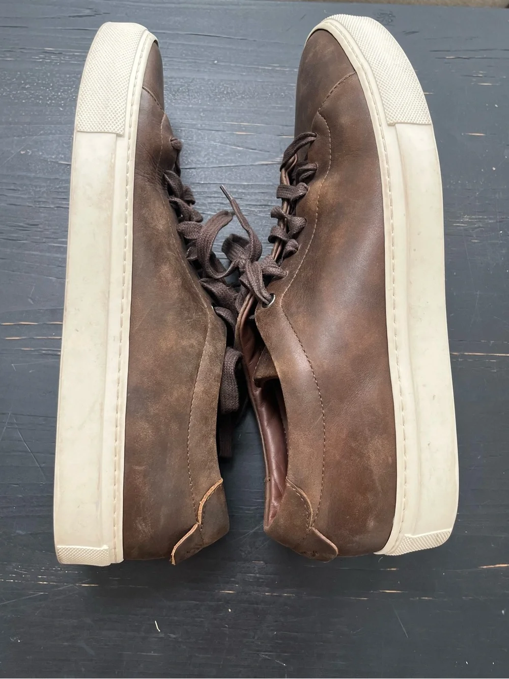 Good Man Brand Edge Court Italian Leather Sneakers Brown Men's. Size 9